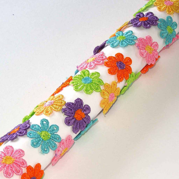25mm Daisy Lace Guipure Multicoloured - Trimits