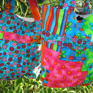 Dazzle Cotton Handbag handmade and fully lined, Kid's Mini Tote Bag