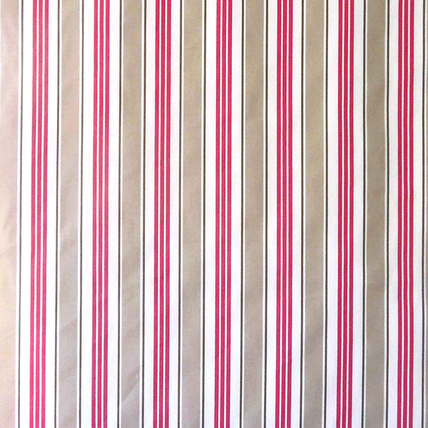 Deckchair Stripe Brown Red Furnishing Fabric - and Clarke