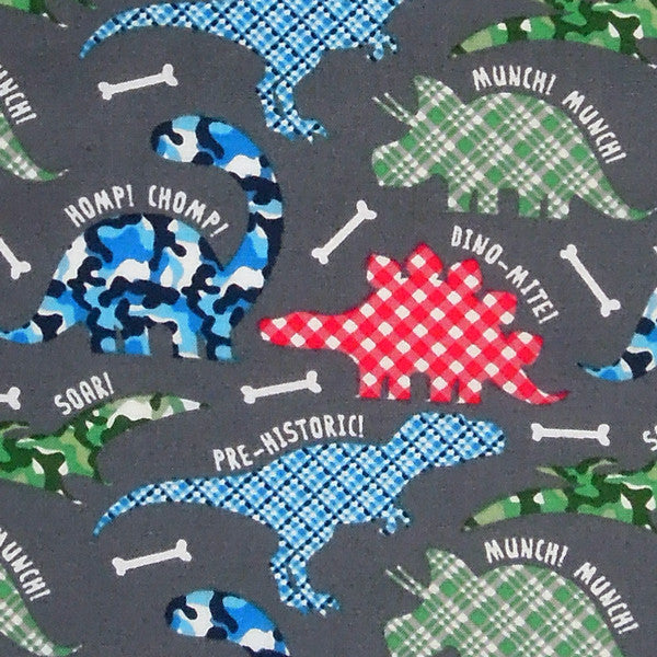 Kid's Fun Coloured Dinosaur Cotton Fabric, Children's Blue and Green Dino Fabric