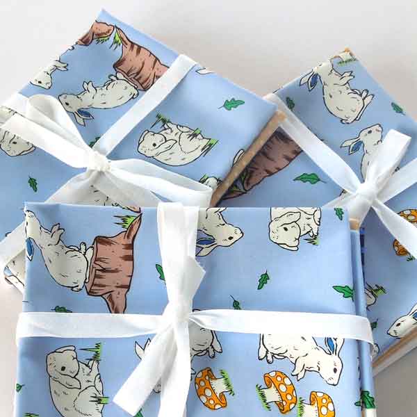 Blue Rabbit Fat Quarter Pack 4 Pieces - Cotton Fabric
