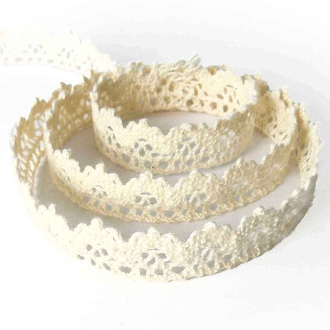13mm Ivory Cotton Scallop Style Lace