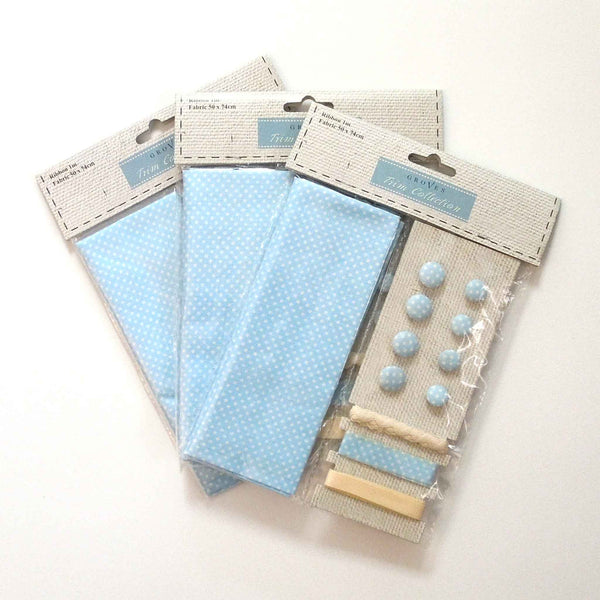 Blue Polka Dot Cotton Fabric Craft Pack