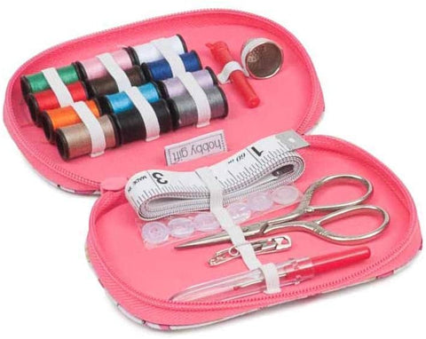 Pink Hobby Gift TK05/473, Zipped Kit, Flamingo Flock Travel Sewing Kit