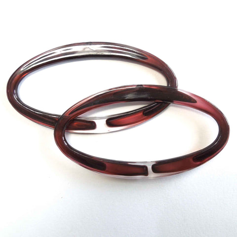 Bag Handles Oval 16cm - Amber in Clear Plastic