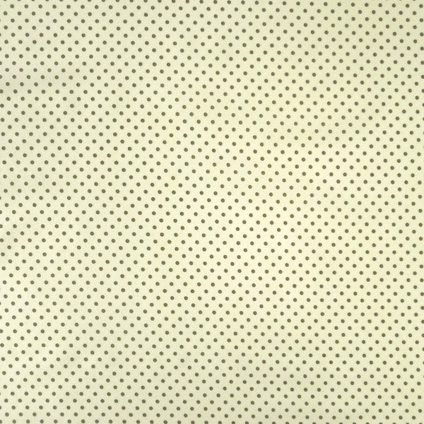 Small Polka Dot Cotton Poplin Fabric Green on Cream - Rose & Hubble
