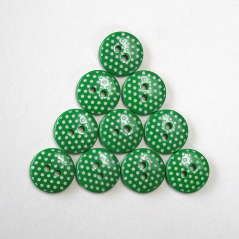 20 mm Green Microdot 2 Hole Buttons, Pack of 8