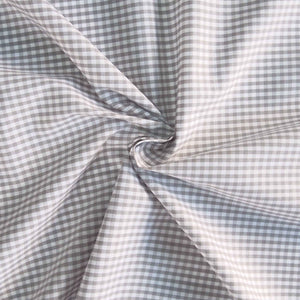 Gingham Grey Cotton Fabric - 3mm Check