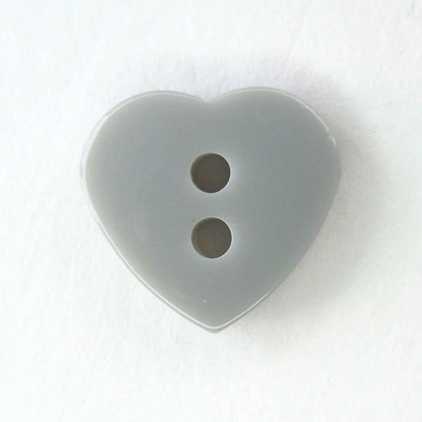 12 mm Grey Heart Trimits 2 Hole Buttons, Pack of 10