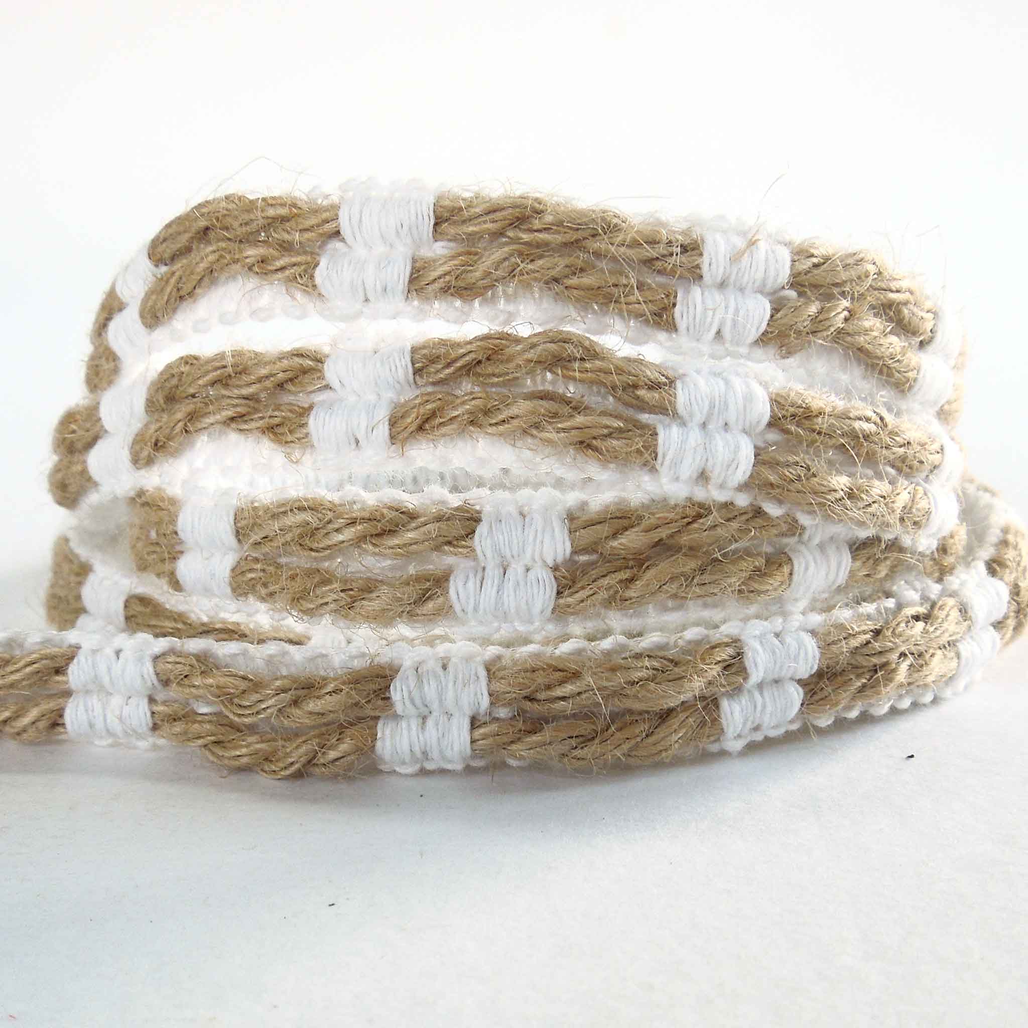 10mm Wrapped Jute Trim - White
