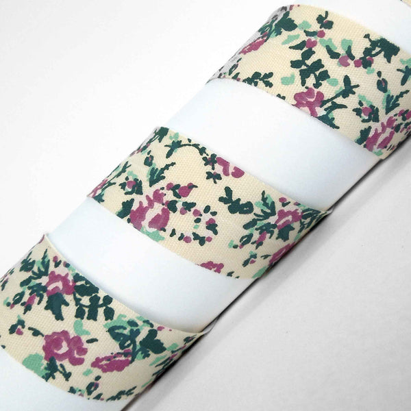 25mm Lilac Small Floral Cotton Ribbon