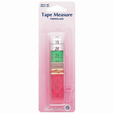 150cm Tape Measure Coloured Double Sided Imperial/Metric - Hemline