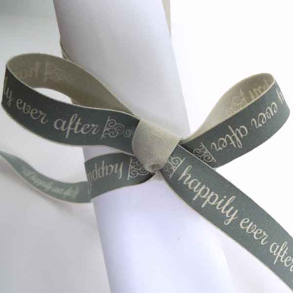 15mm happily ever after Cotton Wedding Ribbon