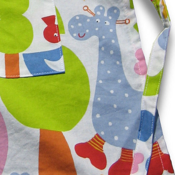 Cotton Nursery Animal Apron, Child's Handmade Personalised Apron with Pocket, Ages 2 - 6 yrs