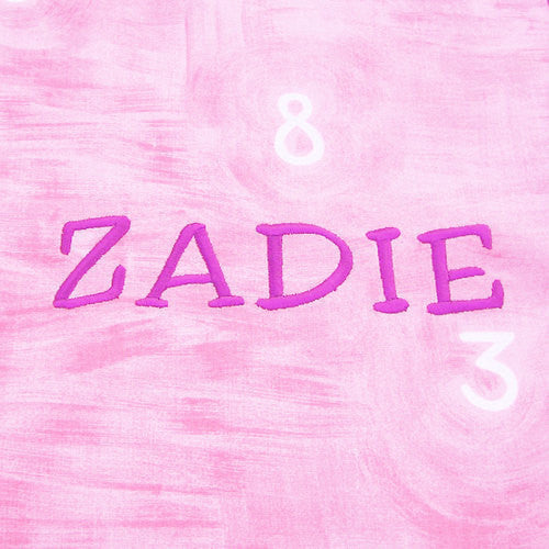 Personalized Girls Child's and White Numbers Apron with Pocket, Children's Personalised Pink Cotton Apron, Ages 2 - 6 yrs