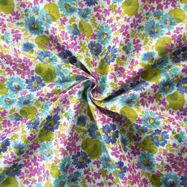 Raspberry Cotton Flower Fabric - Cassandra - Clothworks