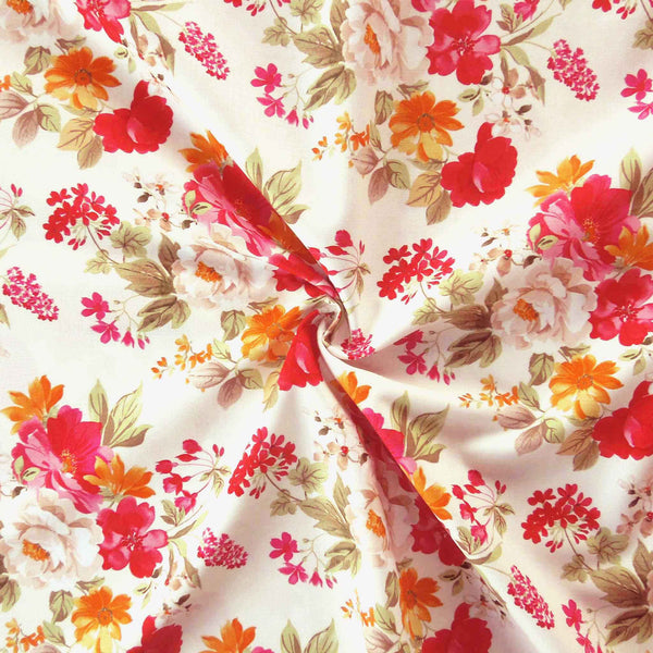Farmhouse Floral Cotton Flower Fabric - Penny Rose Fabrics