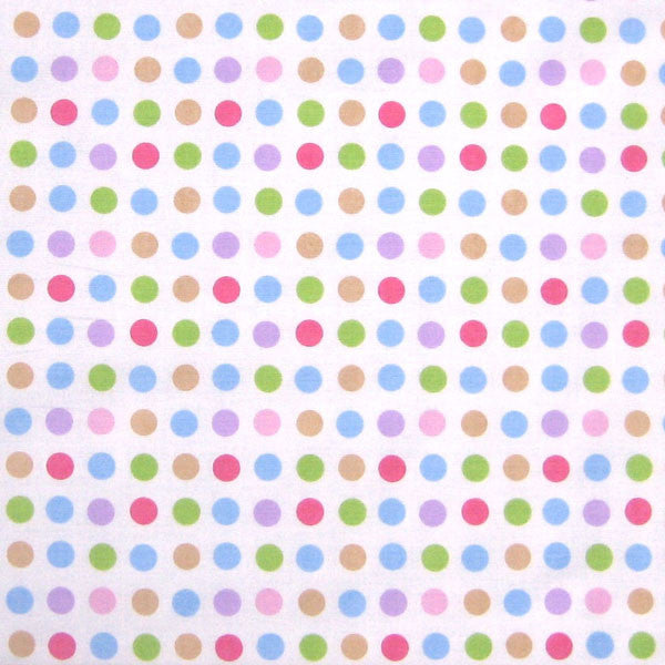 Spotty by Clarke formerly Globaltex , Lilac, Pink and Pale Blue Polka Dot Cotton Furnishing Fabric