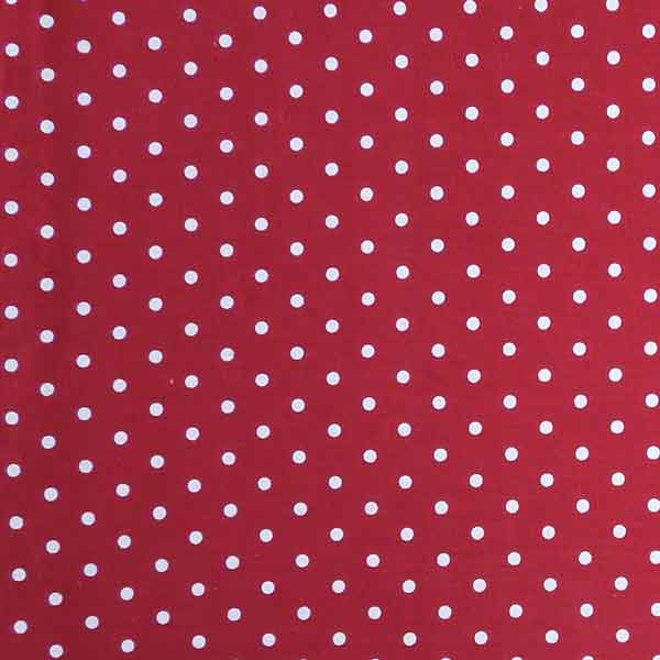 Red Polka Dot Pure Linen Fabric