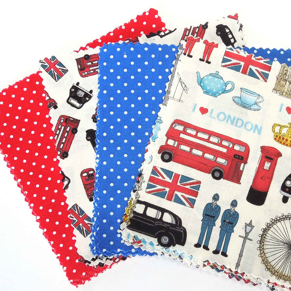 Patchwork Pack London Icons Makower 5 Inch Squares - 30 Pieces