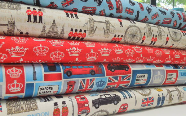 Icons Cotton Fabric Makower 981/1 - London Collection