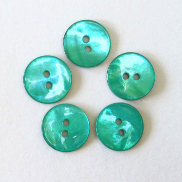 Turquoise Agoya Shell Buttons 15mm - 20mm