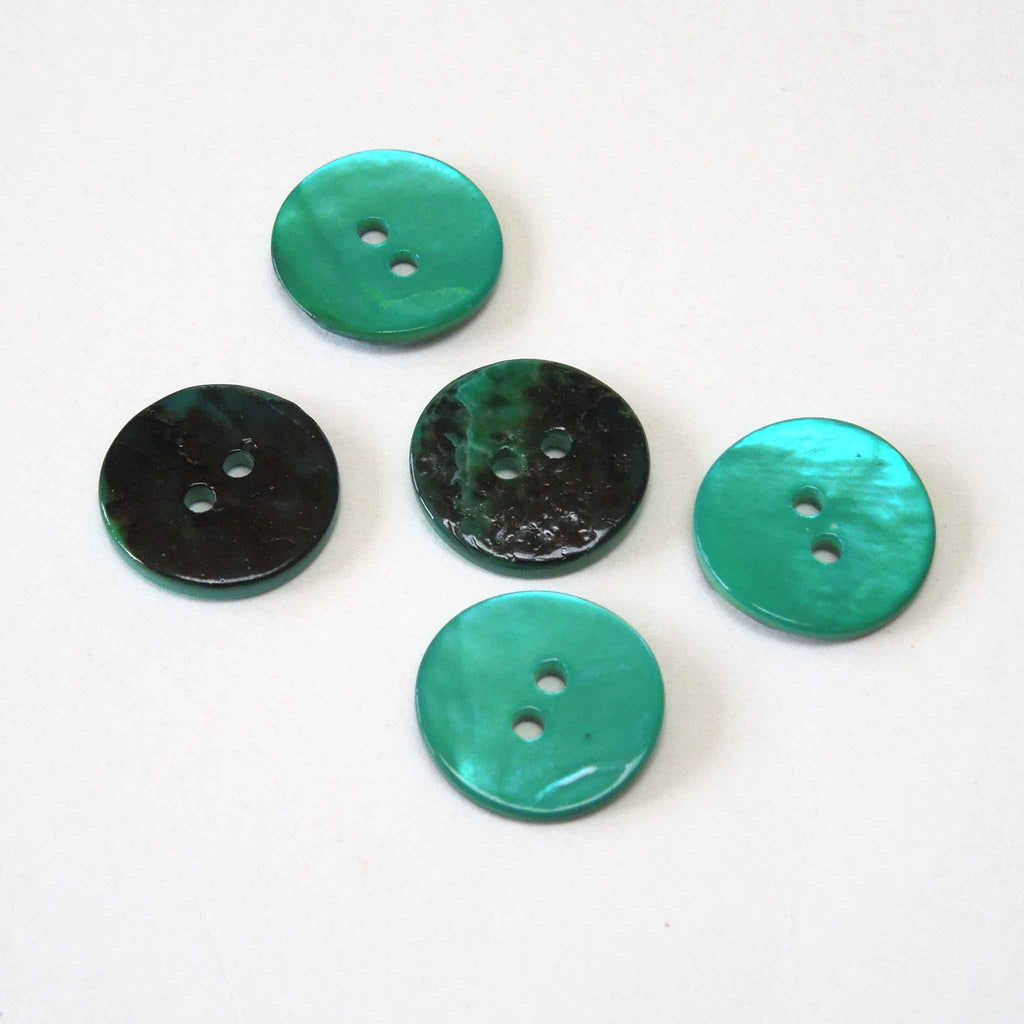 Turquoise Agoya Shell Buttons - 15mm - 20mm – Fabric and Ribbon