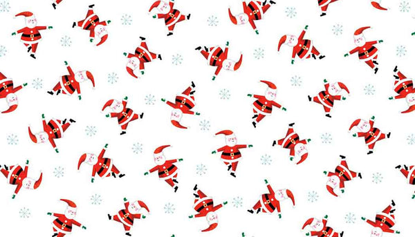 Red Xmas Scatter Cotton Fabric by Makower 1952/1, Jolly Santa Collection