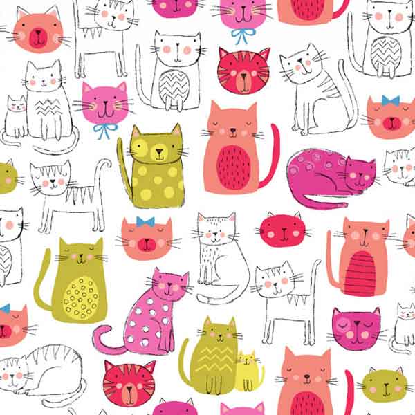 Fat Quarter Bundle Makower - Pink Cats Collection