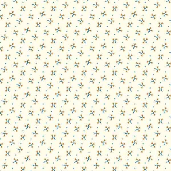Flower Sprigs on Cream Cotton Fabric Andover Fabrics 7824 - Mill Run Shirtings