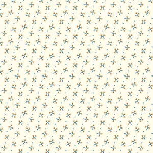Flower Sprigs on Cream Cotton Fabric Andover Fabrics 7824 - Mill Run Shirtings