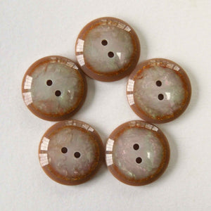 Brown Round Pearlescent Buttons - 15mm - 25mm