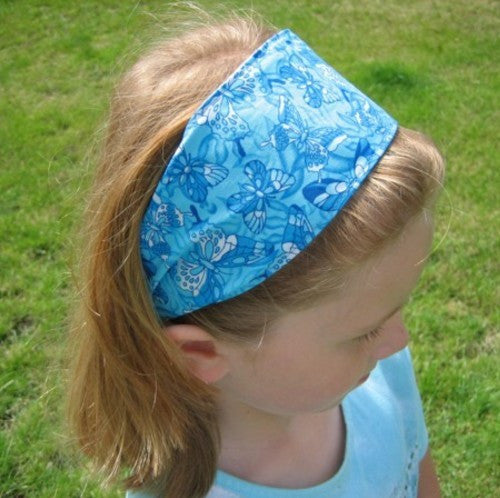 Turquoise Butterfly Scrunchie, Hairband and Bandana in Organza Gift Bag