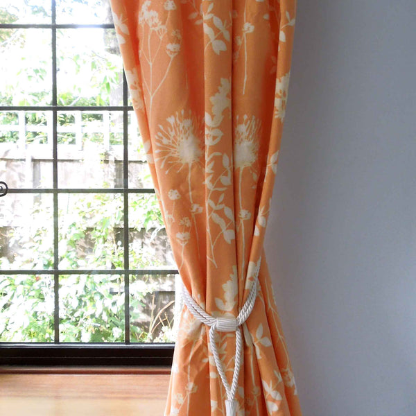 Orange Meadow Flower Cotton Furnishing Fabric by Prestigious Textiles