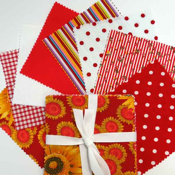 Patchwork Pack Red 5 Inch Squares - 30 Pieces