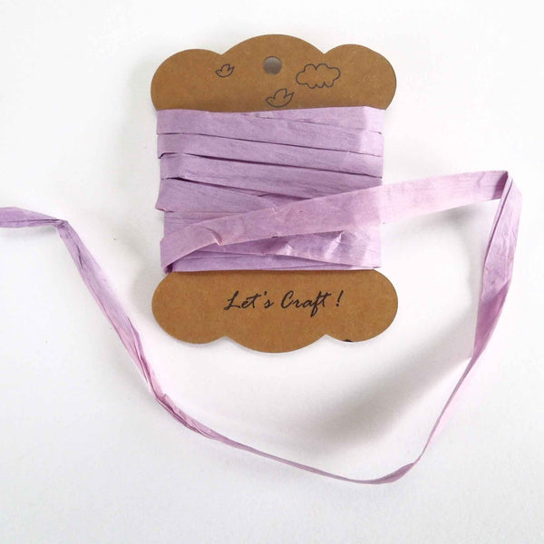 15mm Craft Raffia Paper Ribbon Lilac - 5 Metres