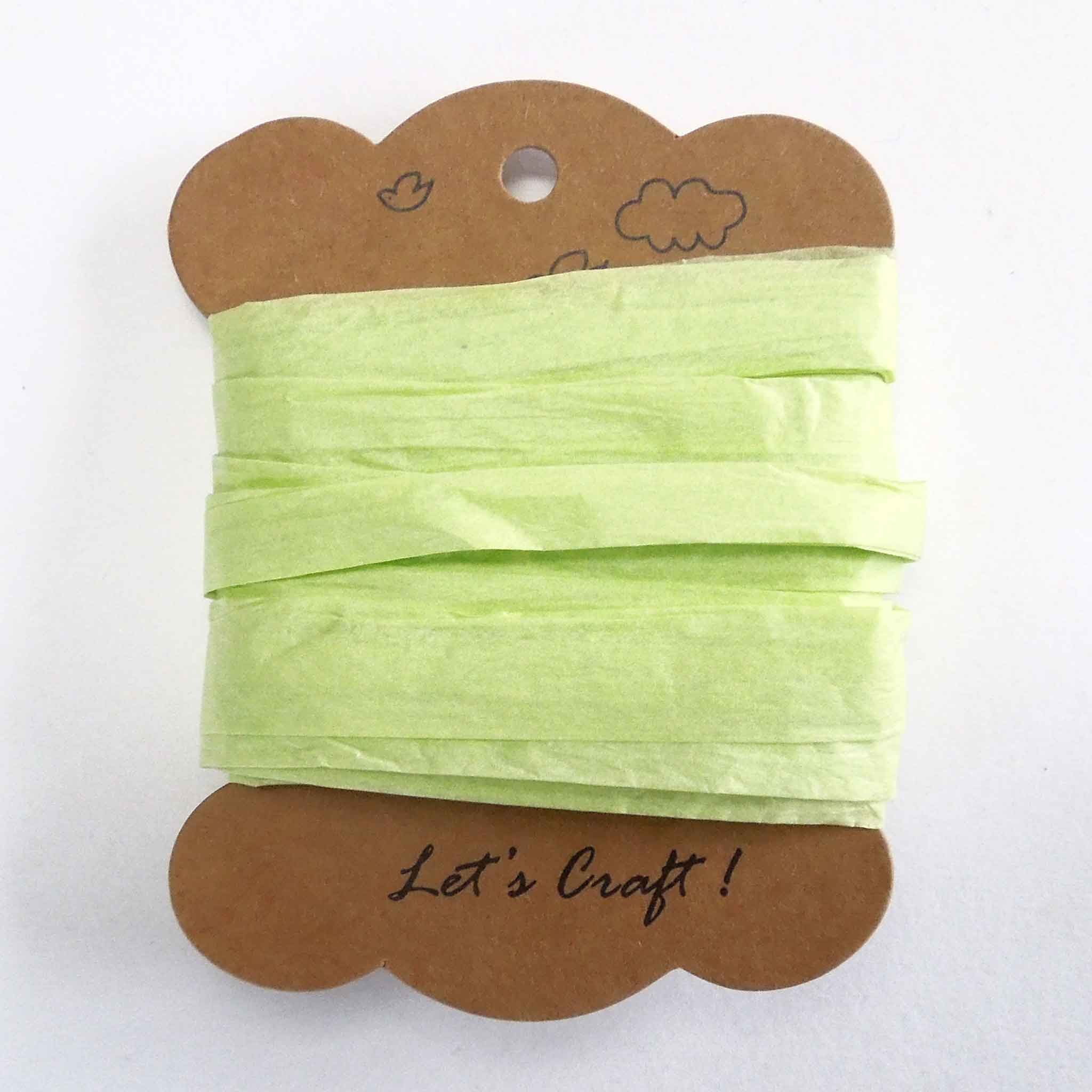 15mm Craft Raffia Paper Ribbon Light Green - 5 Metres