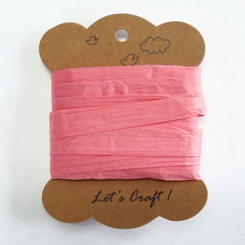 15mm Craft Raffia Paper Ribbon Rose Pink - 5 Metres