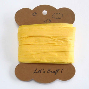 15mm Craft Raffia Paper Ribbon Yellow - 5 Metres