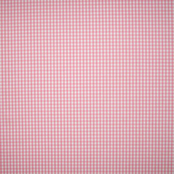 Gingham Light Pink Cotton Fabric - 3mm Check