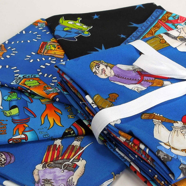Kid's Pirates, Aliens and Spookyville Fat Quarter Pack Timeless Treasures - 5 Pieces