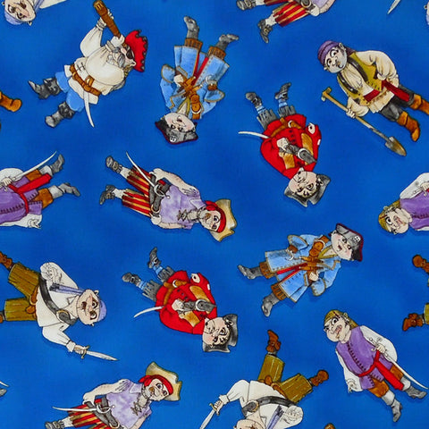 Blue Pirate Cotton Fabric - Timeless Treasures