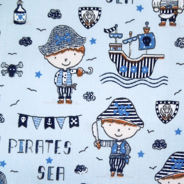 Sea Pirates Blue Cotton Fabric