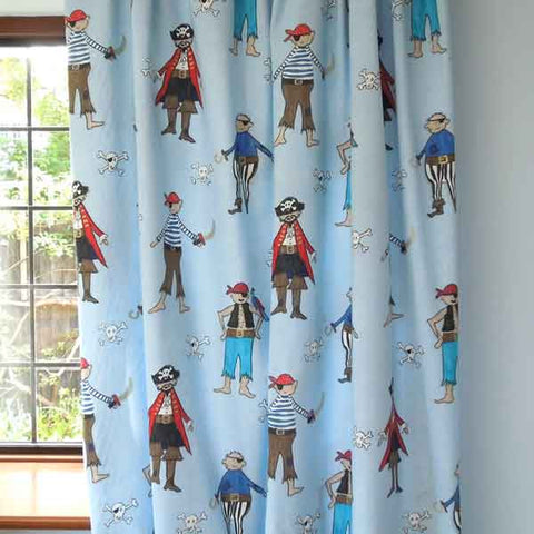 Blue Pirates Kid's Furnishing Fabric by and Clarke Globaltex , All At Sea Collection