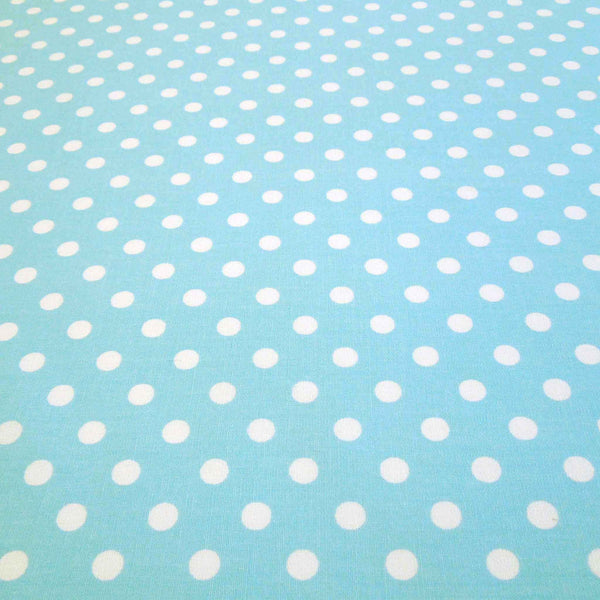 Polka Dot Sky Blue Poplin Cotton Fabric by Rose & Hubble