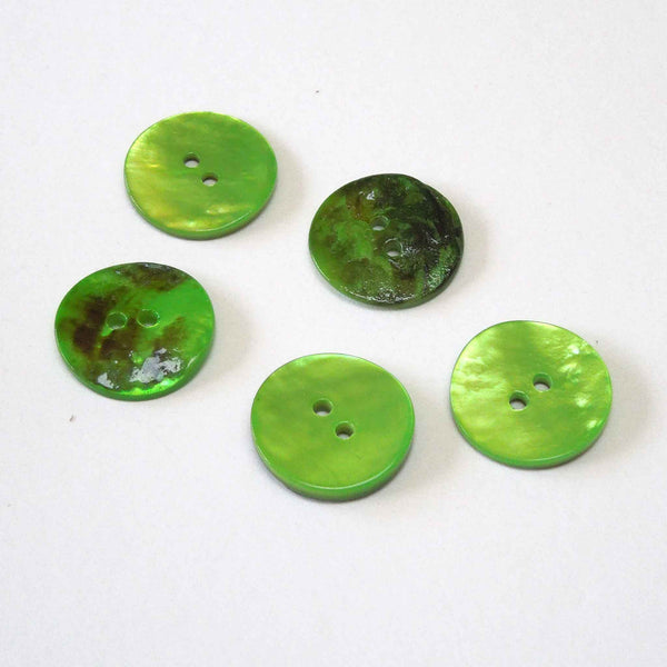 Lime Green Agoya Shell Buttons 15mm - 20mm