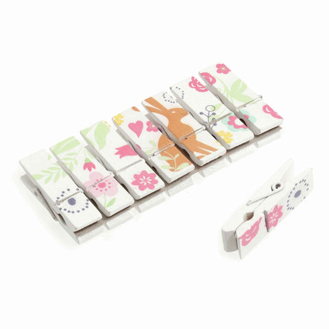 Rabbit Wooden Craft Pegs, Pack of 8, Trimits C2318