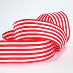Striped Ribbon - Red - Berisfords - 9mm - 16mm - 25mm
