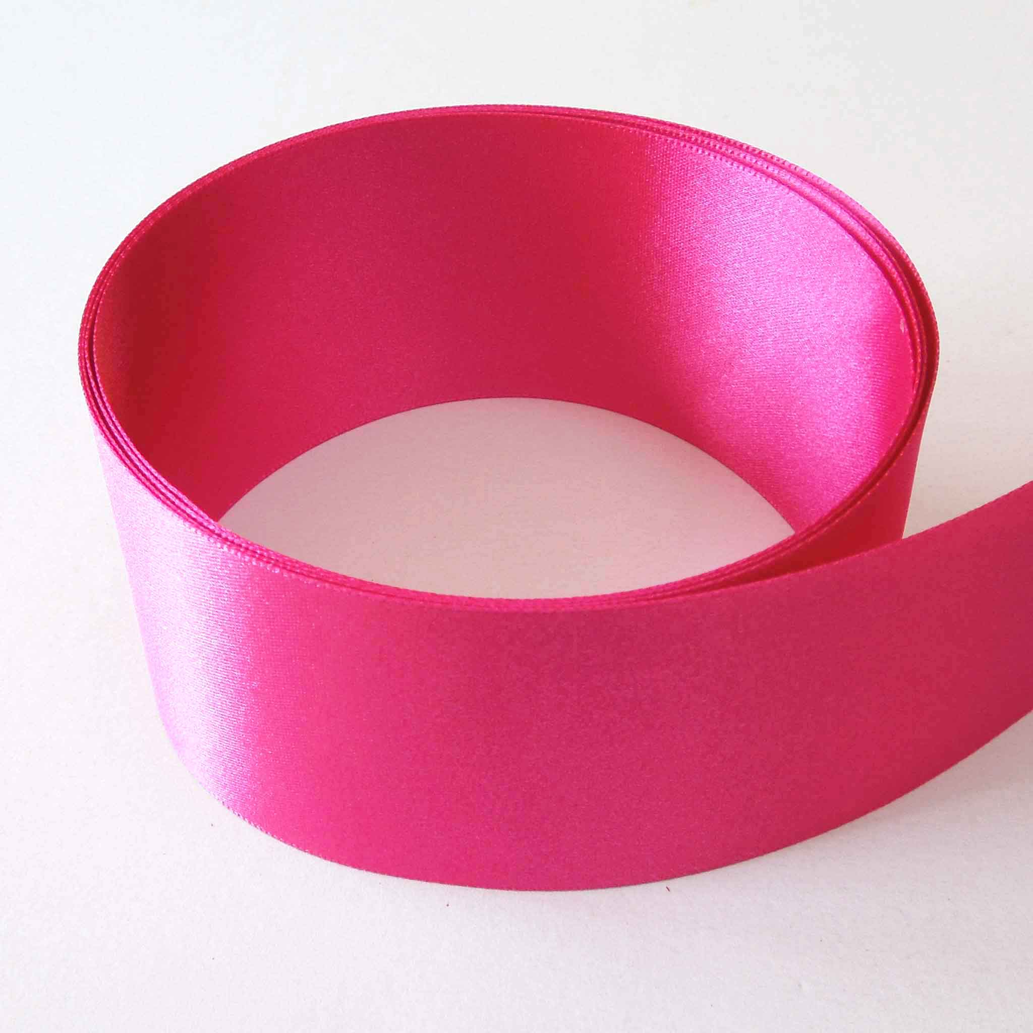 Satin Ribbon Shocking Pink 3501 Berisfords 3mm 10mm - 50mm