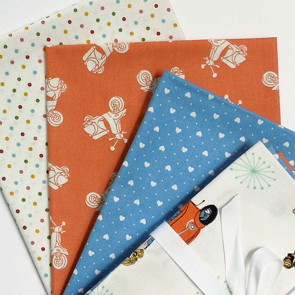Scooters Fat Quarter Pack Makower - Vacation Collection